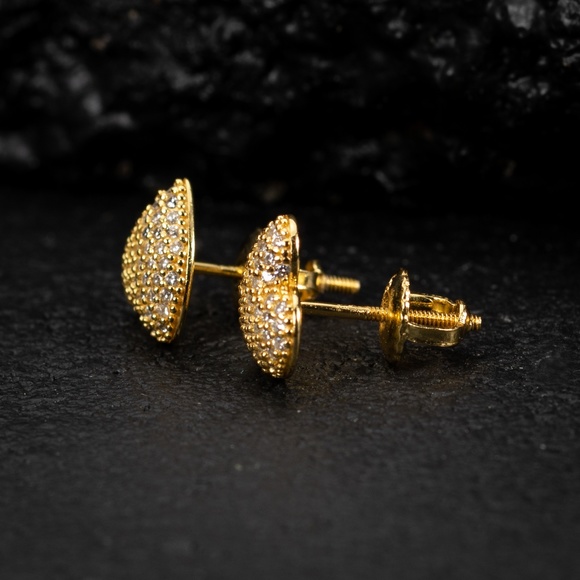 Cute Gold 925 Sterling Silver Womens Pretty Best Heart Fashion Stud Earrings - Picture 3 of 5